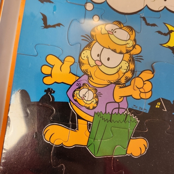 Garfield Halloween Puzzle New NOS Vintage 1980s Carlton Cards Trick or Treat 80s - Picture 3 of 8